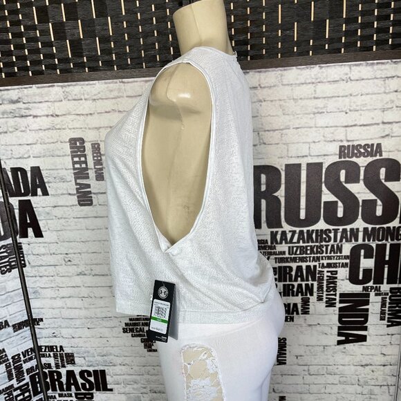 Under Armour Threadborne L  Vanilla Textured Inset Heatgear Quick Dry Muscle Tee - Picture 4 of 5